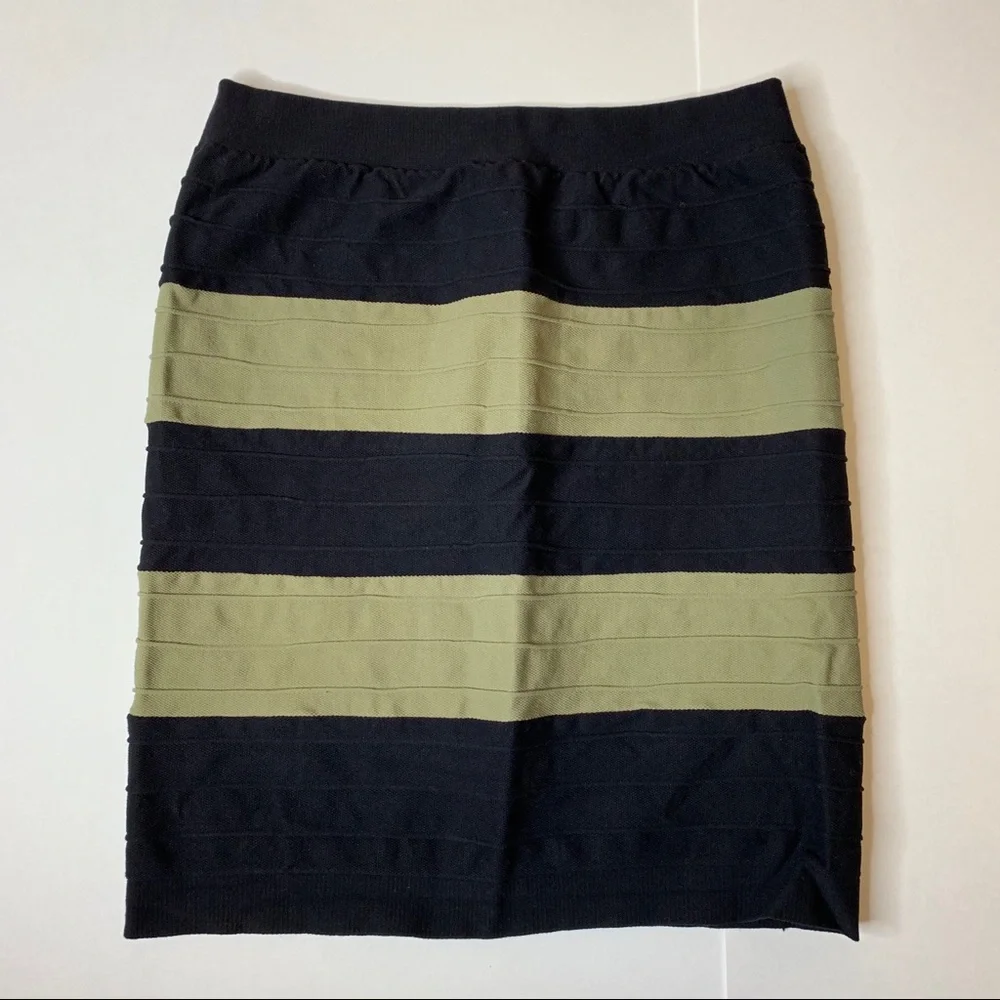 BEBE Color Block Bandage Mini Skirt